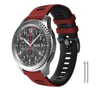 GANYUU Per Gear S3 Frontier/Classic Band Galaxy Watch 46mm, cinturino di ricambio in morbido silicone da 22mm per Gear S3 Frontier/S3 Classic/Galaxy Watch 3 45mm/Ticwatch Pro S2/E2(Redblack)