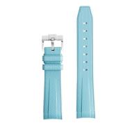 GANYUU Per Omega X Swatch Joint MoonSwatch Strap Seamaster 300 Uomo Donna 20mm Gomma siliconica con estremità curva Cinturini per orologi(Lake blue)