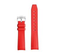 GANYUU Per Omega X Swatch Joint MoonSwatch Strap Seamaster 300 Uomo Donna 20mm Gomma siliconica con estremità curva Cinturini per orologi(Red)