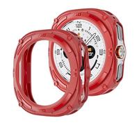 GANYUU Proteggi schermo per Samsung Galaxy Watch Ultra Custodia da 47 mm Accessori Cornice rigida per PC Paraurti protettivo Cover Galaxy Watch Ultra(Red)