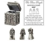 Ganz Angel Prayer Box Trinket - Triple Angels Charm Pewter