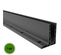 Ganzglasgeländer Alluminio L-BODENPROFIL Antracite Vetro Profilo 1kN/3kN 600cm