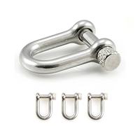 Ganzoo 3 grilli a U acciaio inox argento chiazzato, con tappo a vite e bullone filettato, connettore per paracord 550 bracciali, portachiavi, cordini e cime per uso outdoor e nautica, 26x20 mm S