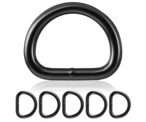 Ganzoo anello a D robusto in acciaio nero che non arrugginisce 5 pezzi per larghezza 28 mm dimensioni esterne 50 x 40 mm spessore 6 mm XL per collari paracord, accessori borse e zaini