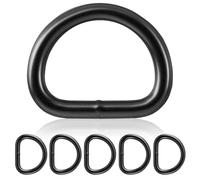 Ganzoo anello D acciaio nero opaco, 5 pezzi, misura nastro 23 mm, esterno 42 x 33 mm, spessore materiale 5 mm taglia L, per collari cani in paracord, borse, zaini e sistemi di cinghie