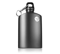 Ganzoo borraccia alluminio nera 0,5 l per esterni e viaggio, con moschettone per aggancio, tappo a tenuta stagna, priva di sostanze nocive, adatta a bevande gassate, 190 mm, apertura 25 mm, 109 g