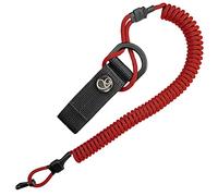 Ganzoo Cavo a spirale portachiavi elastico con moschettone, cordino di sicurezza con guaina in paracord, cordino, cinghia di cattura elastica, supporto RSG per polizia, esercito federale, sicurezza