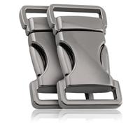 Ganzoo chiusura a incastro con scatto in metallo e fermo a molla, set da 2 pezzi, 5/8" (15 mm), titanio metallico, per bracciali paracord, collare cane, cinturini, zaini e accessori fai da te