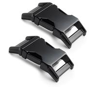 Ganzoo chiusura a scatto in metallo Alumaxx 5/8" (15 mm), 2 pezzi, clip a incastro robusta per corda e fettuccia, nero opaco, ideale per braccialetti paracord, collari cani, zaino, outdoor e viaggio