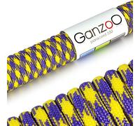 Ganzoo corda da paracadute 550 in nylon resistente agli strappi, giallo viola, 30,48 m, diametro 4 mm, tipo 3 a 7 anime, carico rottura 249,5 kg, per outdoor, bracciali intrecciati e nodi