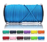 Ganzoo corda Paracord 550 Tipo 3, diametro 4 mm, lunghezza 100 m, struttura 7 anime interne e guaina 32 capi, nylon e poliestere, colore blu chiaro himmelblau, per artigianato e outdoor