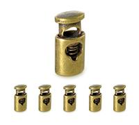 Ganzoo fermacorda in metallo color bronzo, fermacordino forma dritta con 1 foro, 17 x 9 mm, passaggio 4 mm, set 5 pezzi per cappucci, felpe, giacche, scarpe, corde