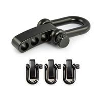 Ganzoo Grilli in Acciaio Inox Nero, Forma Dritta, 3X con Chiusura a Vite Twist Lock Regolabile, Misura M, Apertura 19 x 10 mm, Spessore 5 mm, 23 g, Accessorio per Paracord 550, intrecci e Nodi DIY