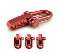 Ganzoo grillo a U Dritto in Acciaio Inox con Chiusura Girevole a Vite, Finitura Rosso Metallic, per collegare cordini e Cinturini, Misura M, Apertura 19 x 10 mm, Spessore 5 mm, Set 3 Pezzi