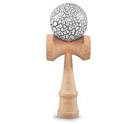 Ganzoo Kendama in faggio, attrezzo di abilità con Palla Ø 6 cm con Foro e Corda in Nylon, 3 Coppe per Cattura e bilanciamento, Finitura Laccata Blu/Nero, Dimensioni 16 cm Altezza e 6,8 cm Larghezza