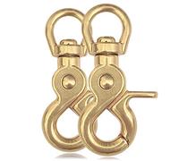 Ganzoo moschettone a forbice con snodo girevole resistente alle intemperie, oro, set 2 pezzi in acciaio legato 61 mm, per guinzaglio/collare, paracord 550, portachiavi e accessori outdoor