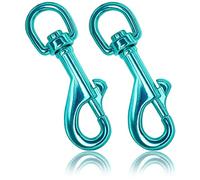 Ganzoo moschettone a scatto con bullone e snodo girevole, 85 mm, turchese, set 2, gancio in metallo lega di zinco con perno in acciaio, per collegare guinzaglio cani, collari e paracord