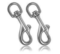 Ganzoo moschettone con snodo girevole 85 mm argento, 2 pezzi, moschettone a scatto con chiusura a bullone in lega di zinco per guinzaglio cane e accessori