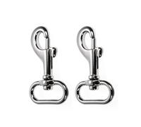 Ganzoo moschettoni a scatto con chiusura a bullone, snodo girevole 360°, 58 mm, set da 2 pezzi, in lega di zinco colore argento, per guinzaglio cani, portachiavi, zaini, cinghie e corde