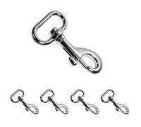 Ganzoo moschettoni a scatto con snodo girevole, set 4 pezzi, lunghezza 58 mm, chiusura a bullone, in lega di zinco colore argento, per guinzaglio cani, paracord, portachiavi e zaini
