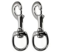 Ganzoo moschettoni con snodo girevole 360° e chiusura a bullone, lunghezza 100 mm, confezione da 2, moschettone a scatto in lega di zinco, argento, per guinzagli cani, zaini, borse, cinture e paracord