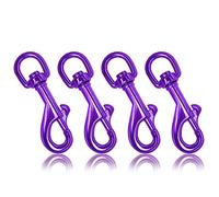 Ganzoo moschettoni con snodo girevole 360 gradi, 85 mm, viola, set 4 pezzi, moschettone con chiusura a bullone e scatto, in lega di zinco e acciaio, per guinzagli cani