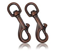 Ganzoo moschettoni con snodo girevole 360 gradi e chiusura a bullone, 85 mm, set 2 pezzi, ganci a scatto in lega di zinco colore rame, apertura passaggio 17x13 mm, apertura chiusura 18x11 mm, 37 g