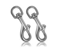 Ganzoo moschettoni con snodo girevole 75 mm, argento, set 2, ganci a scatto con chiusura a bullone, accessorio per guinzagli cani, collari, corde, cinghie e zaini, uso outdoor e bricolage