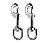Ganzoo moschettoni con snodo girevole 90 mm, 2 pezzi, moschettone a scatto con bullone di chiusura, lega di zinco colore argento, per guinzaglio cani, paracord, zaino, cintura, uso outdoor e fai da te