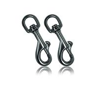 Ganzoo moschettoni con snodo girevole anti attorcigliamento, 65 mm, set 2, moschettone a bullone con scatto, in lega di zinco, titanio, per guinzaglio per cani, paracord, campeggio e trekking