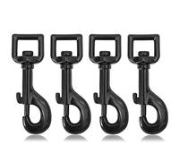 Ganzoo moschettoni con snodo girevole e chiusura a bullone, 80 mm, set 4 pezzi, moschettone a scatto in lega di zinco, colore nero, per guinzaglio per cani, paracord 550, zaini, borse, fai-da-te