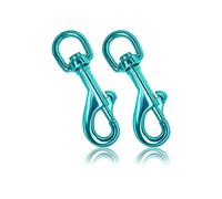 Ganzoo moschettoni con snodo girevole per guinzaglio cane, 65 mm, turchese, 2 pezzi, chiusura a bullone e scatto, lega di zinco e acciaio, per paracord 550, accessori zaini e borse