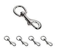 Ganzoo moschettoni girevoli 360 in lega di zinco argento, 68 mm, set 4 pezzi, chiusura a bullone con apertura a molla, moschettoni a scatto per guinzaglio cane, paracord 550, zaini e borse