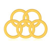 Ganzoo O-Ring 20 mm interno 28 mm esterno, set 5 pezzi, lega di zinco con rivestimento in silicone opaco, antiruggine, giallo senape, per guinzagli e collari per cani fai da te, paracord 550