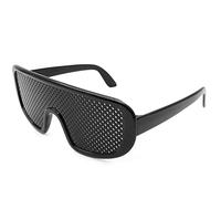 Ganzoo occhiali a griglia per allenamento occhi e relax, forma D nero in plastica, ferretto pieghevole per trasporto, per lettura e osservazione a distanze diverse, 24 g, ca. 150 mm larghezza