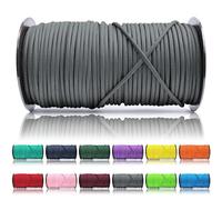Ganzoo Paracord 550 corda 4 mm 100 m grigio scuro, Tipo 3 con 7 fili interni e guaina 32 fili, lavabile e resistente ai colori, per bricolage, accessori cani, camping e sopravvivenza