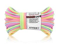 Ganzoo Paracord 550, corda arcobaleno da 4 mm, 30 metri, nylon/poliestere, tipo 3-7 fili interni, corda da esterno, per bracciale, guinzaglio, collare, arcobaleno, arcobaleno pastello