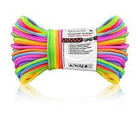 Ganzoo Paracord 550, corda arcobaleno da 4 mm, 30 metri, nylon/poliestere, tipo 3-7 fili interni, corda da esterno, per bracciale, guinzaglio, collare, arcobaleno, Arcobaleno