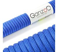 Ganzoo Paracord 550 corda tipo 3 da 4 mm 15 m, nylon e poliestere con 7 fili interni e guaina 32 fili, carico rottura 250 kg, per campeggio, tende, portachiavi e fai da te guinzaglio cani, blu reale