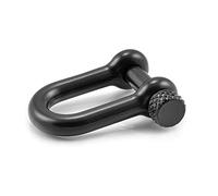 Ganzoo set 10 grilli tipo U in acciaio nero con perno filettato a vite, misura M, apertura interna 21x10 mm, ingombro esterno 33x25 mm, spessore 5 mm, per lavori fai da te con paracord e cinghie