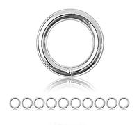 Ganzoo Set 10 Pezzi Anello O-Ring Tondo in Acciaio Argento, Diametro Esterno 35 mm, Spessore Materiale 4,5 mm, componente per Collegamento e Fissaggio in lavori di assemblaggio e Riparazione