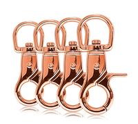 Ganzoo set 4 moschettoni a forbice 60 mm con giunto girevole 360 e chiusura rapida, in lega di acciaio colore Roségold, per guinzaglio collare, paracord 550, portachiavi, cinghie e ganci per accessori