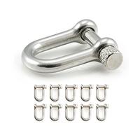 Ganzoo set di 10 grilli a U in acciaio argento, perno con chiusura a vite e testa zigrinata, misura S 26 x 20 mm, apertura 17 x 8 mm, per bracciali intrecciati, cordini, cinghie, collari e portachiavi