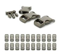 Ganzoo Set of 20Â 3/8Â Inch Click-release Catches / Buckle Clips (Click Buckle) made of Plastic for Paracord Bracelets, Cords etc., 29Â mm x 15Â mm, Colour: Camouflage Green by Ganzoo