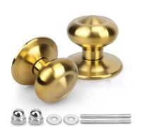 GANZTECH 70mm 2 Pezzo Oro spazzolato PVDB Maniglie a sfera rotonda in acciaio inossidabile di grado aerospaziale, stile spagnolo. Adatte per tutte le porte interne e esterne.
