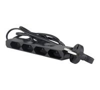 GAO Ciabatta multipresa Euro, 4 prese, con Cavo, forma extra piatta con linguetta flessibile, 1,5 m, nero, EU4