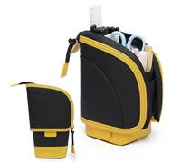 GAOCHY 2 in 1 Astuccio per Matite in Piedi, Portapenne Telescopico, Astuccio per Cancelleria, Ampio Sacchetto per Scuola Studenti Ufficio Donne Adolescenti Ragazze Ragazzi (Nero)