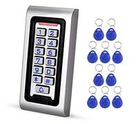 Gaocinys Tastiera impermeabile RFID in lega di zinco del controllo accessi +10pcs 125KHz Keytags blu, tastiera retroilluminata