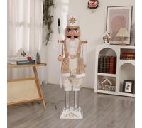 GAOCUNBING Ornamento Natalizio a Forma di Soldato schiaccianoci da 160 cm/5,25 Piedi, Dotato di luci e Braccio Musicale, Oscillazione Automatica per Giardino, Prato, Veranda e Feste di Natale D1