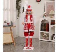 GAOCUNBING Ornamento Natalizio a Forma di Soldato schiaccianoci da 160 cm/5,25 Piedi, Dotato di luci e Braccio Musicale, Oscillazione Automatica per Giardino, Prato, Veranda e Feste di Natale C1